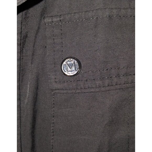 Marc New York Andrew Marc Mens XL Utility Jacket Black Button Pockets Adjustable - Picture 6 of 15